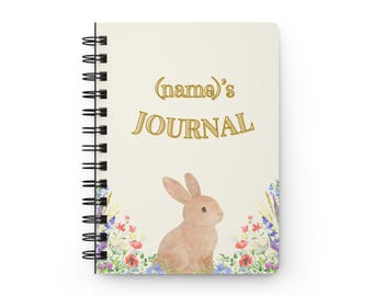 Customizable Bunny Journal | Personalized Spiral Bound Notebook