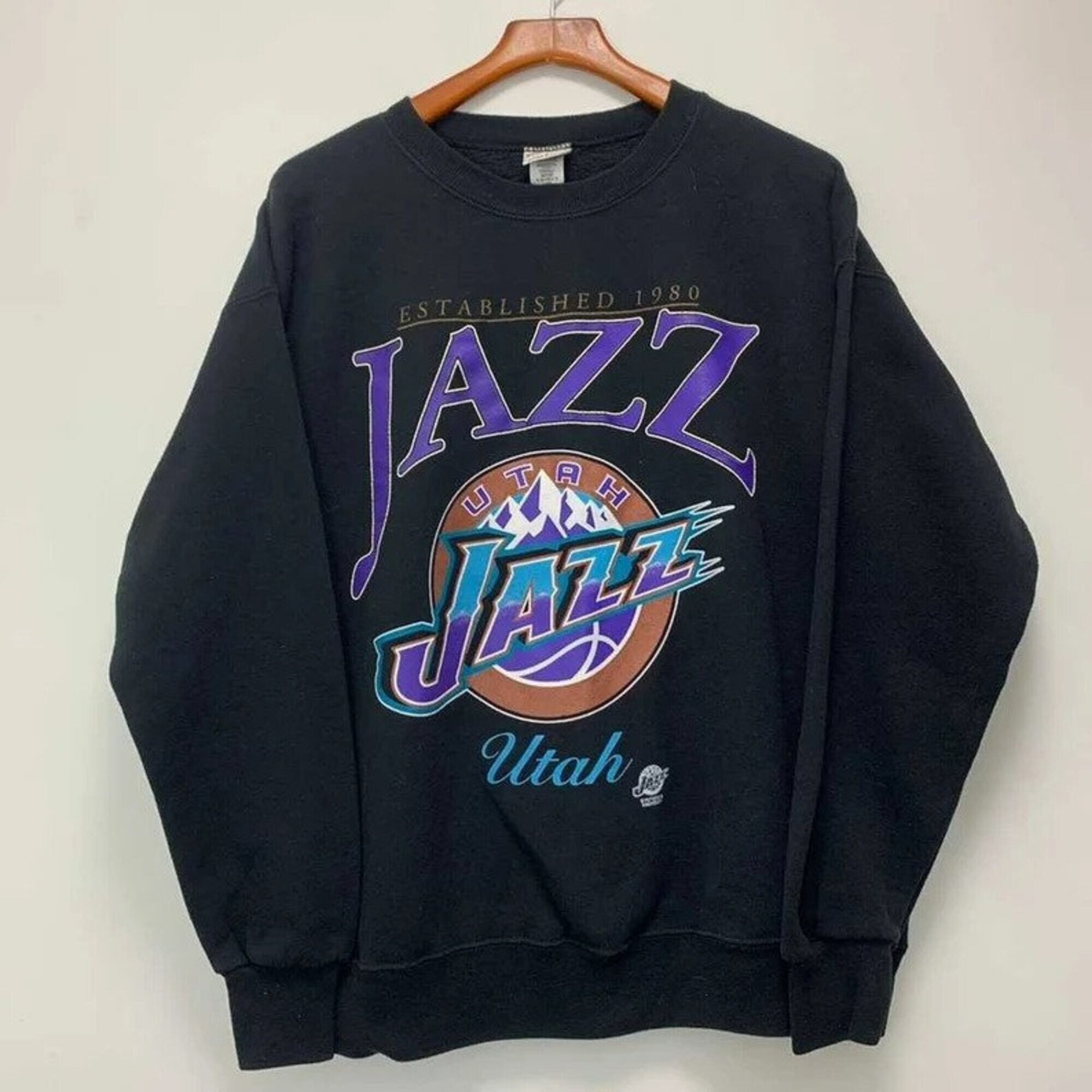 Team Name Crewneck - Black - Primary - WEAR – Utah Jazz Team Store