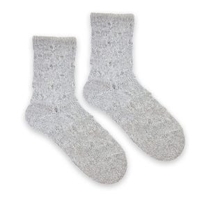 Hand-Knitted Handmade Socks | Size 38–41 |  Recycled Wool Cotton Blend with Subtle Sparkle