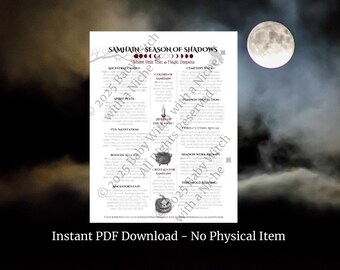 Samhain Printable • Witchcraft Grimoire Page • Halloween Ritual Guide • Wheel of the Year Digital Download