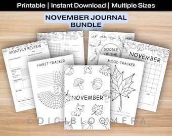 November Journal & Planner Bundle | Printable and Digital Pages | Autumn | A4/A5 Size