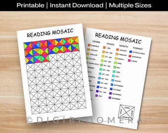 Lese Mosaik | Printable Journal Seite | Buch-Tracker