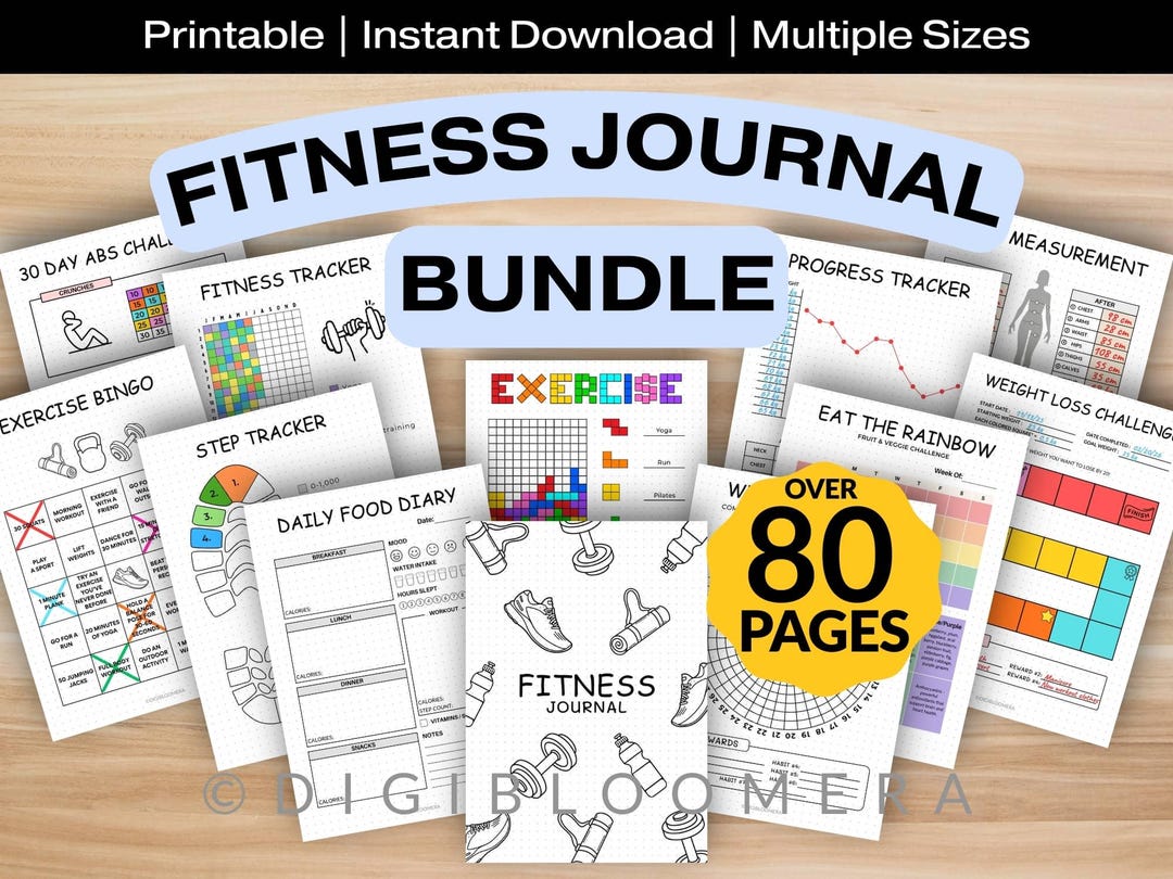 Ultimate Fitness Journal & Planner Bundle | 80+ Printable Trackers ...