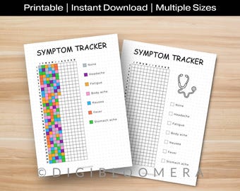 Symptom Tracker, Printable Journal Page, Health Tracker, Symptom Log, Health Journal, Planner Page