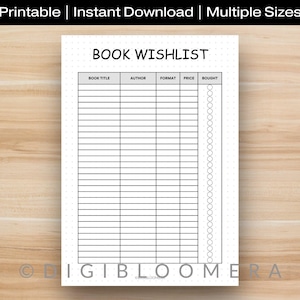 Book Wishlist - Etsy