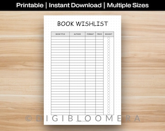 Book Wishlist | Printable Journal Page | Reading List Tracker