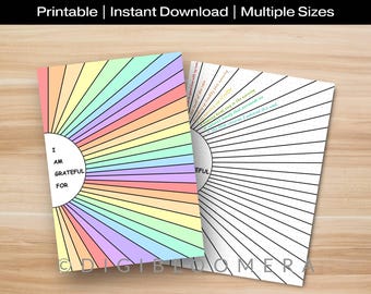 I am Grateful, Gratitude Journal, Printable Journal Page, Daily Reflection, Mental Wellness Journal, Planner Page