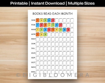 6 Books/month • Monthly Reading Tracker | Printable Book Tracker ...