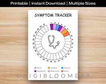 Symptom Tracker, Printable Journal Page, Health Tracker, Symptom Log, Health Journal, Planner Page