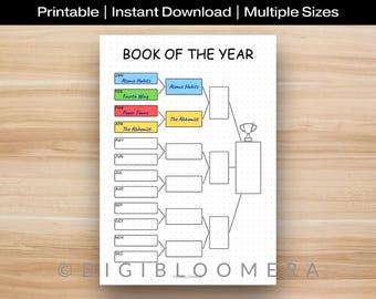 Book of the Year Bracket | Printable Reading Journal Page