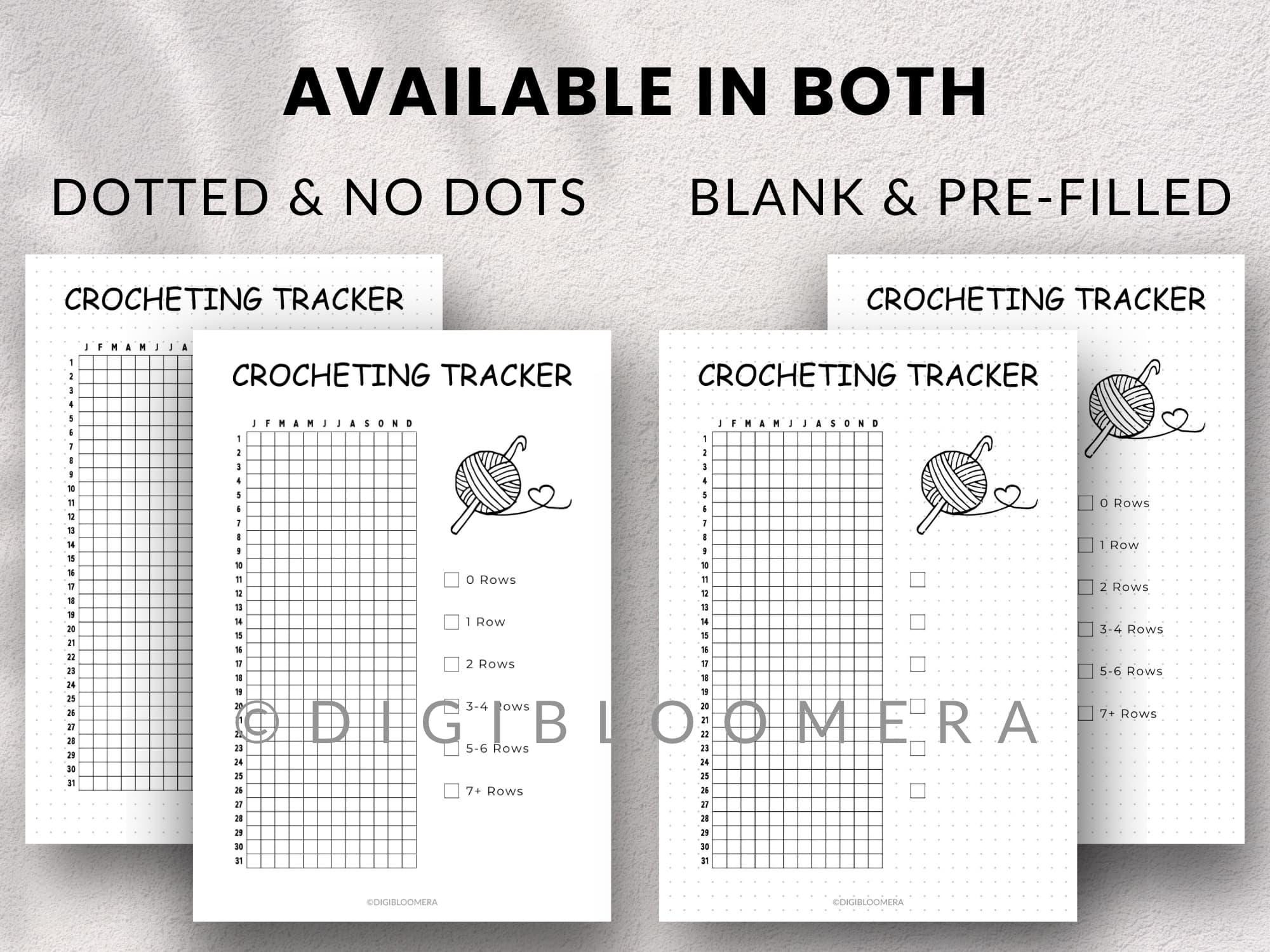 Crocheting Tracker, Printable Journal Page, Crochet Rows Log, Crochet ...