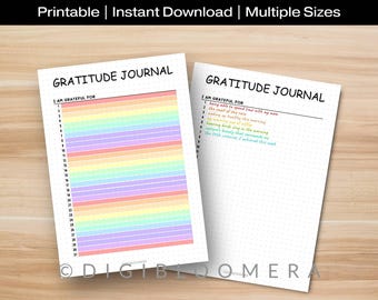 Gratitude Journal, Printable Journal Page, Daily Reflection, Mental Wellness Journal, Planner Page