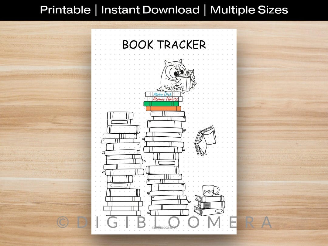 Book Tracker | Printable Reading Journal Page - Etsy