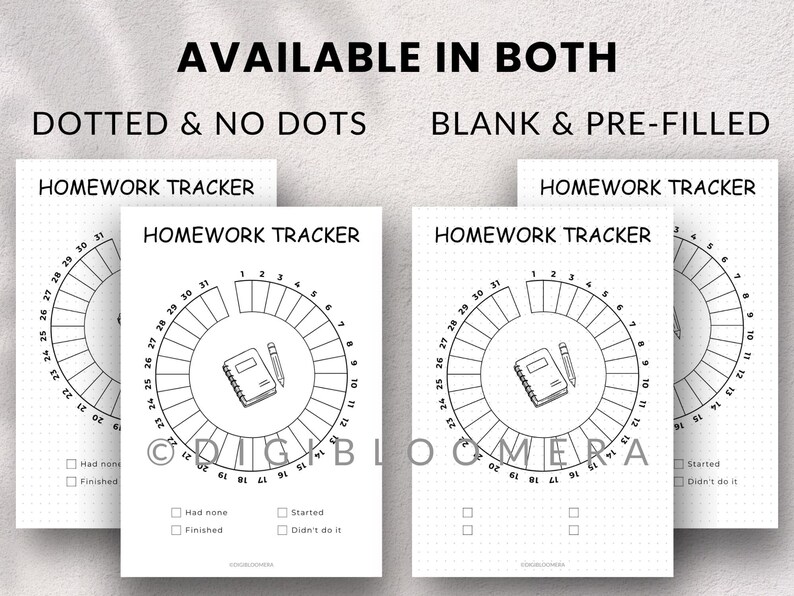 Howework Blank Homework Tracker, Printable Journal Page, Student Planner Page, Student ...