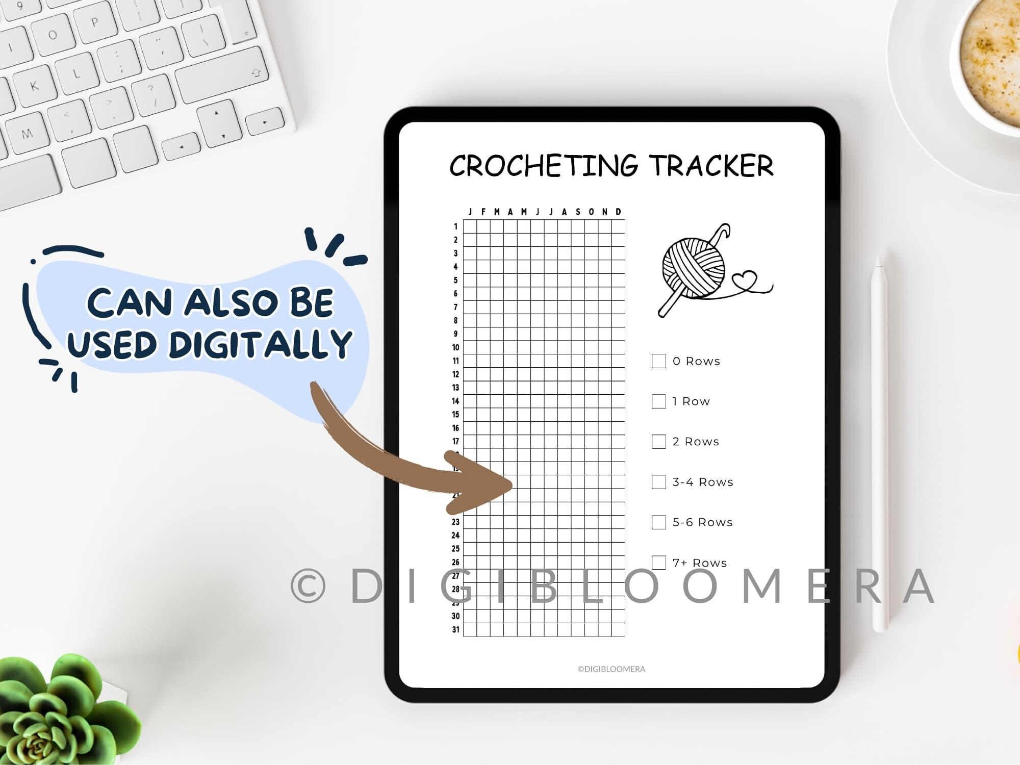Crocheting Tracker, Printable Journal Page, Crochet Rows Log, Crochet ...