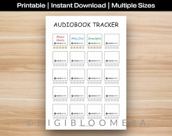 Audiobook Tracker | Printable Reading Journal Page