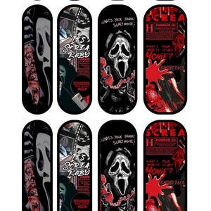 Red Scream Halloween Water Slide Nail Decals 20-50 mm