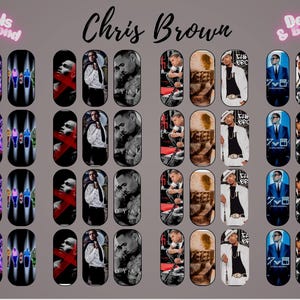 Chris Brown Album Cover Water Slide Nail Decals 20-50 mm