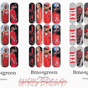 Chris Brown Water Slide Nail Decals 20-50 mm
