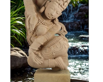 20 世紀中頃のインドの古い砂岩のアプサラ女神像 - Etsy 日本