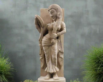 20 世紀中頃のインドの古い砂岩のアプサラ女神像 - Etsy 日本