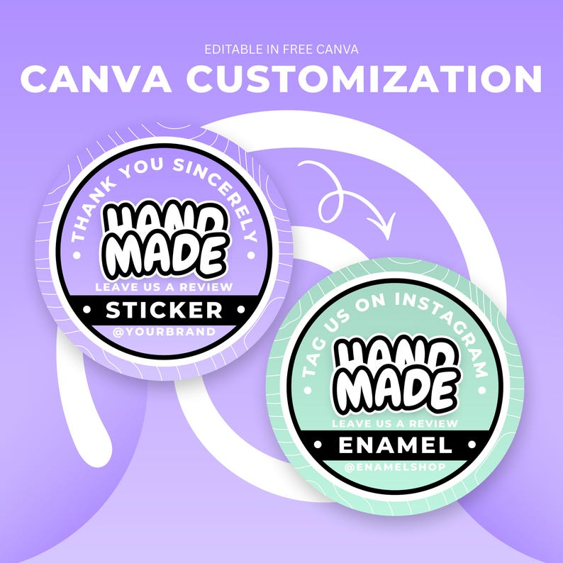 Sticker Sincerely Stickershop | Sticker Label Template Canva Templates for Stickers and ...