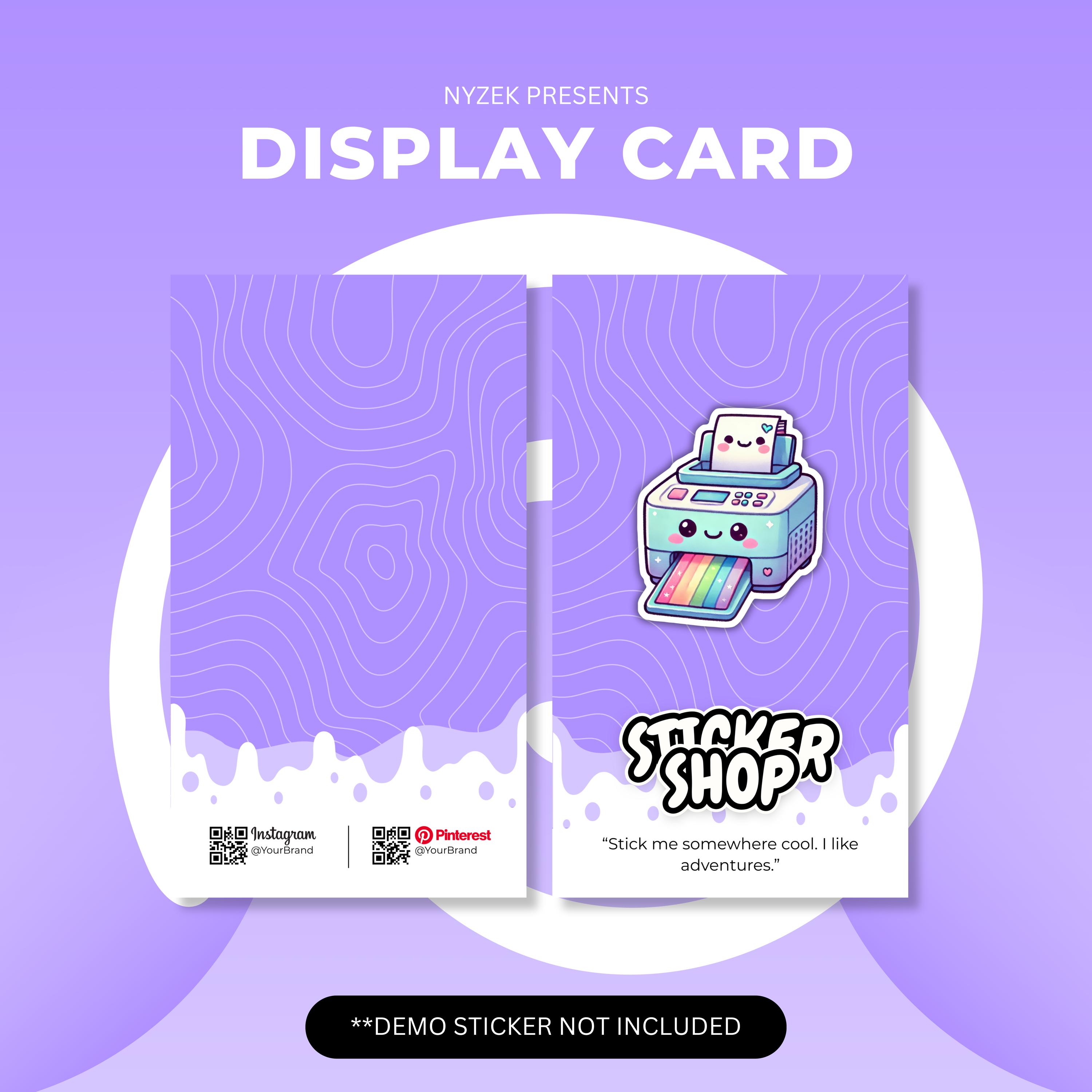 Editable Sticker Card Stickershop | Display Card Canva Templates for Stickers and Print Shops ...