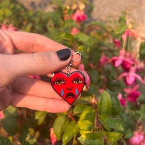 Crying Heart Tattoo Earrings