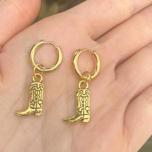 Western Cowgirl Boot Hoop Earrings