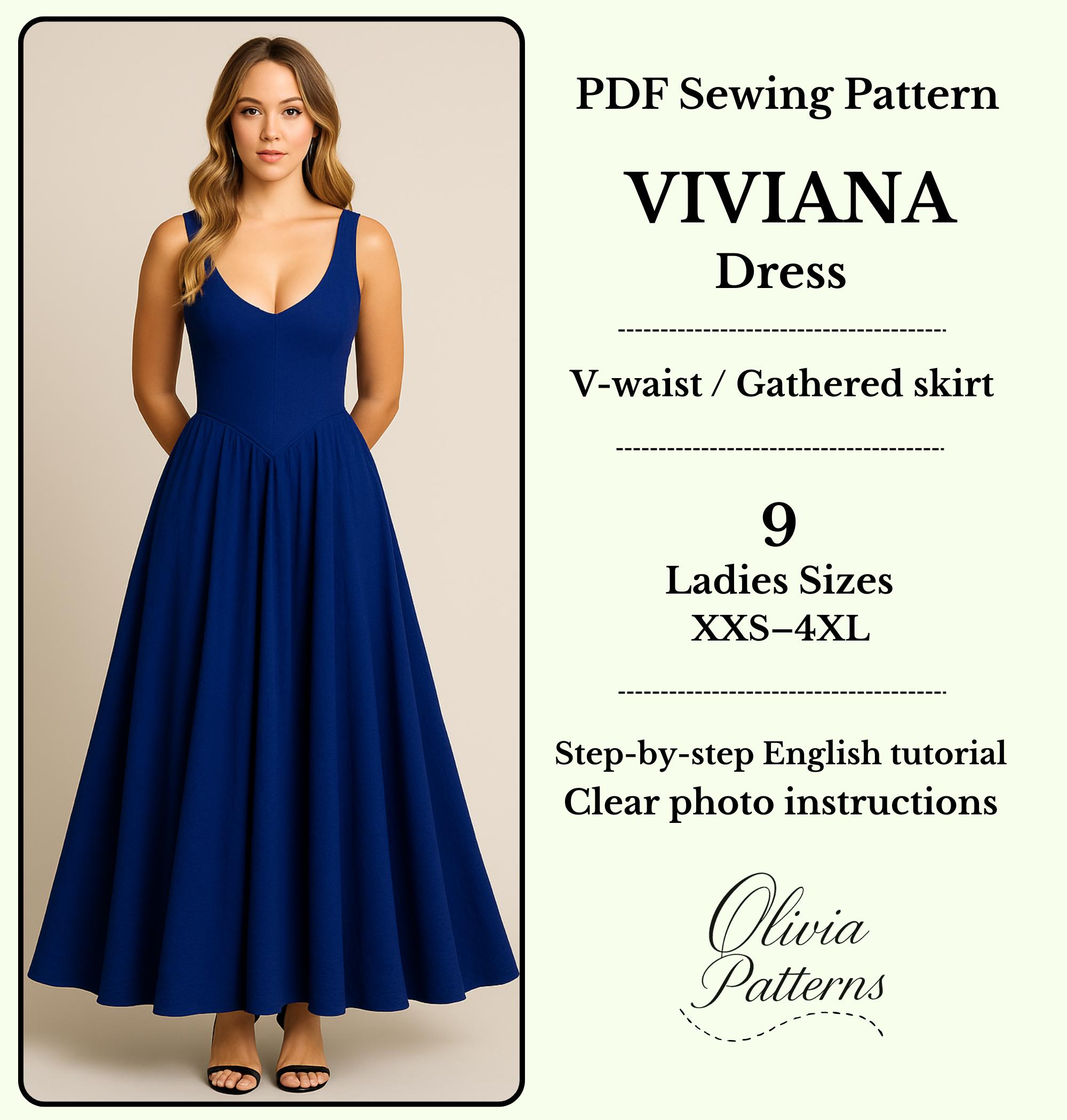 V Neck Fit Flare Dress