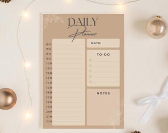 Dagplanner printbaar/Minimalistische dagplanner PDF/A4 planner/Direct te downloaden/Beige, saliegroen, roze, grijs