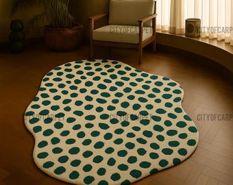 Tappeto in lana con stampa leopardata annodato a mano: tappeto moderno con motivi animalier