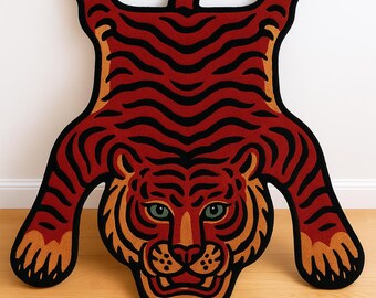 Handgetufteter Tibetischer Tiger Teppich Handgefertigter Tiger Teppich Tierhaut Teppich Tibetischer Teppich Tiger Wollteppich Kinderteppich Teppich Für Wohnzimmer Schlafzimmer 15x20 8x10