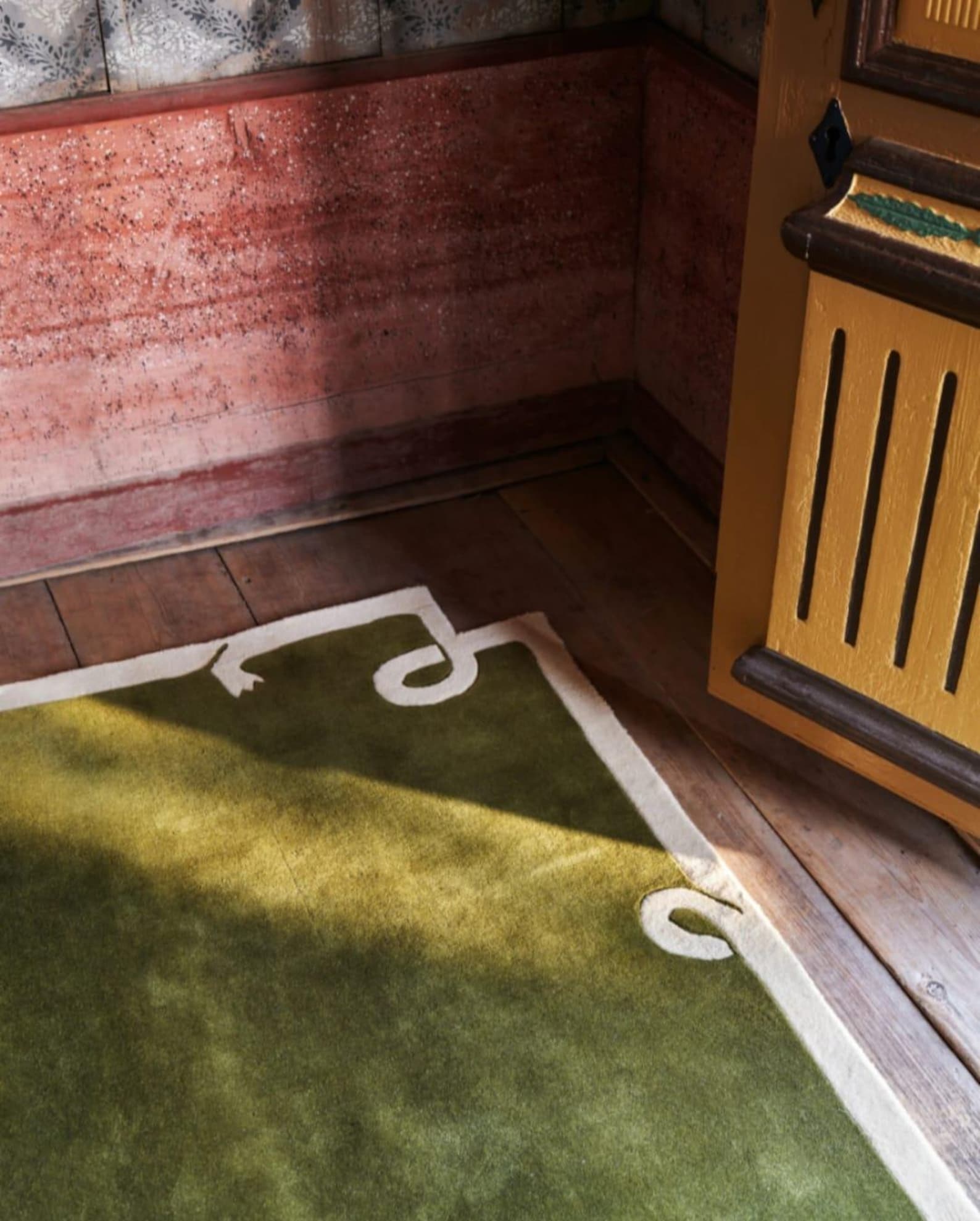 Nordic Knots Loops Green Rug by Giancarlo Valle, Cut Out Corner Hand ...