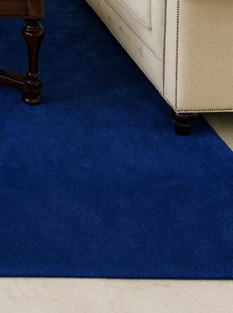 Luxury Solid Blue Hand Tufted Rug – Royal Blue Modern Area Carpet ...