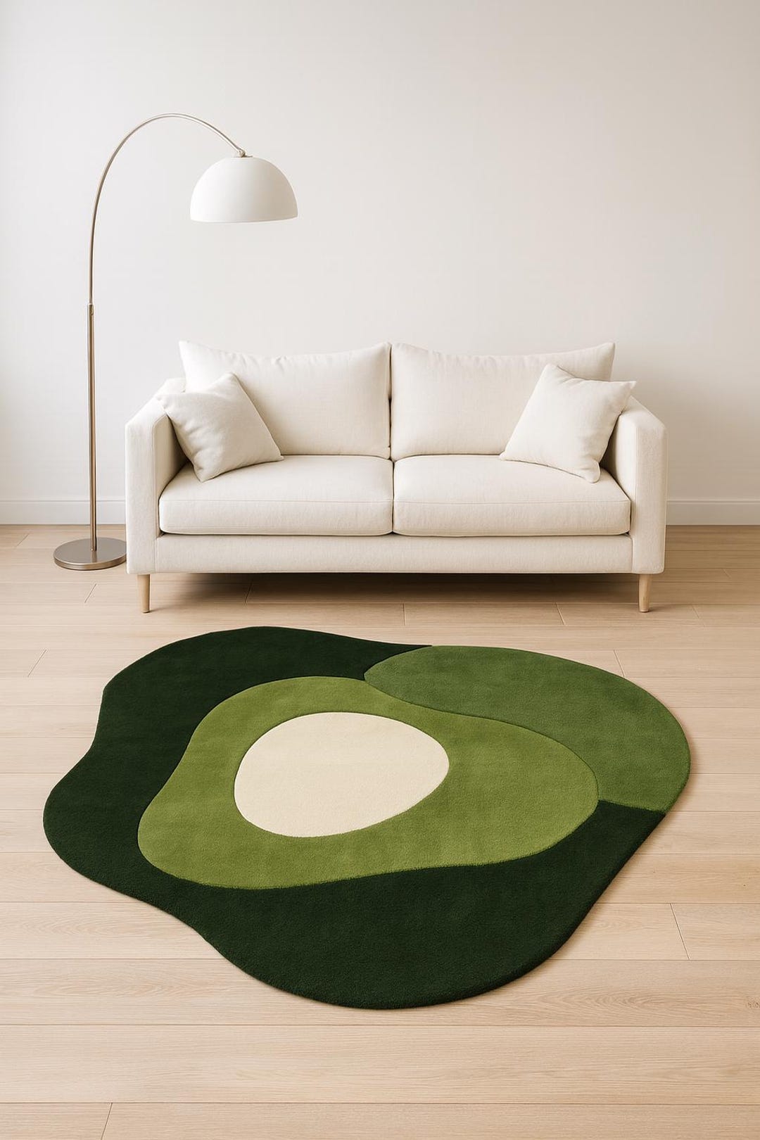 Rcc Rugs Organic Abstract Green Hand Tufted Rug – Modern Sculptural Area Rug ...