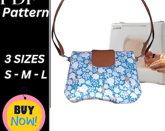 Double Zip Crossbody Bag Sewing Pattern: 3 Sizes (PDF Download)