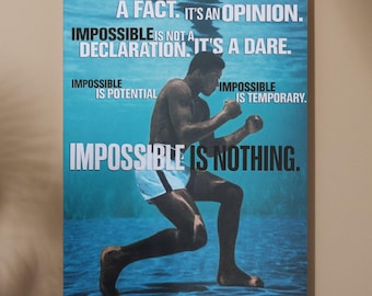 Póster con cita de Muhammad Ali, arte inspirador de boxeo