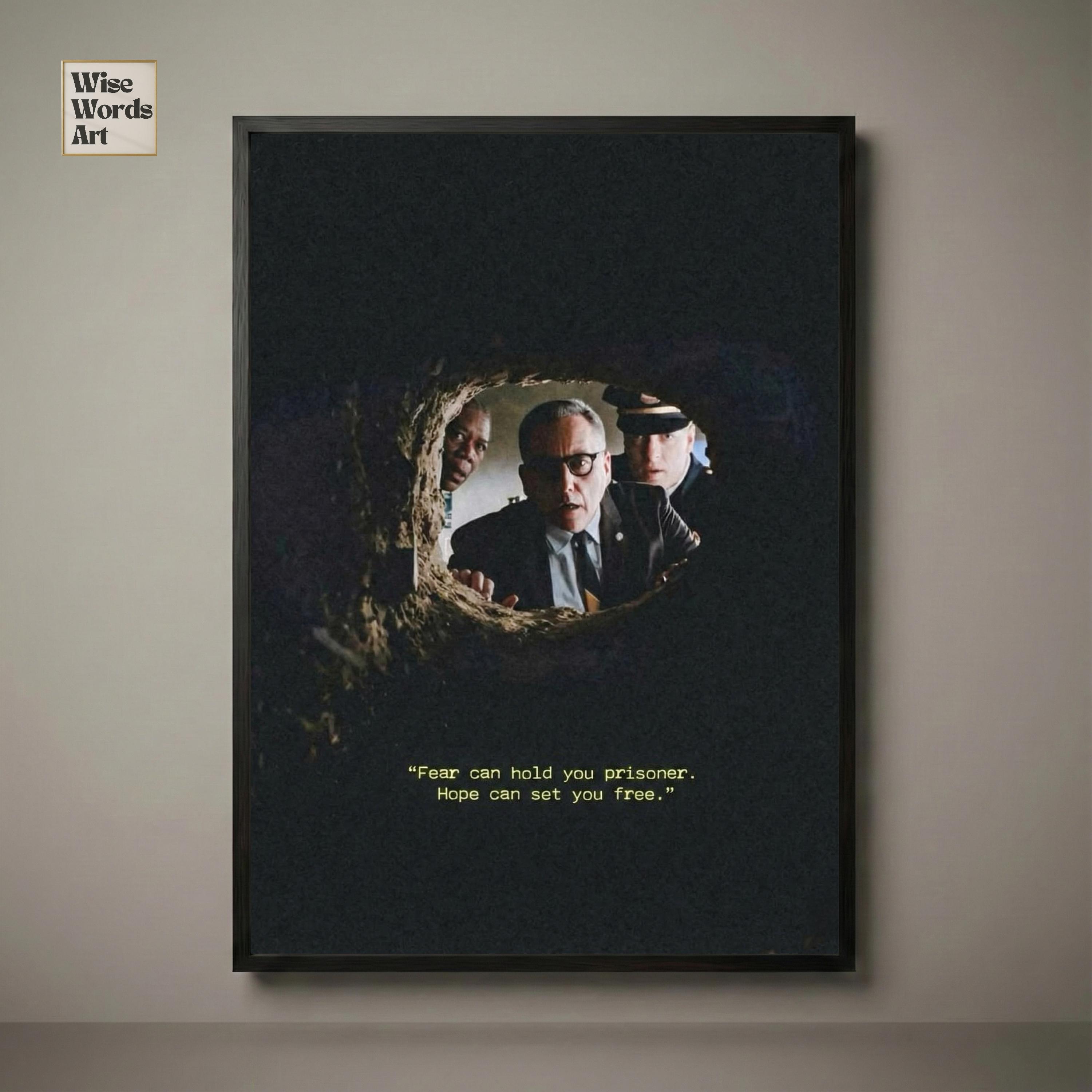 Shawshank Redemption Quote Poster, Hope Can Set You Free Motivational ...