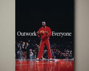 Outwork Everyone Basketball Motivation Poster, Gym Wall Art