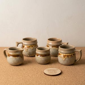 Servizio da caffè vintage Laurentian Pottery Tundra - 5 pezzi in gres canadese con smalto effetto lava
