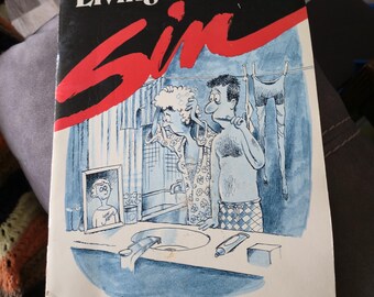1984 Living In Sin Vintage Humor Book with Original Unused Mailing Envelope Ivory Tower