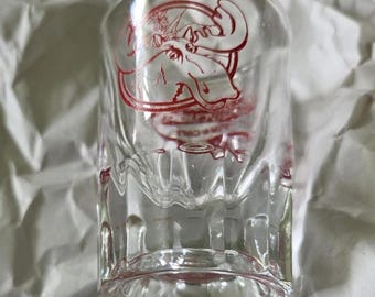 Vintage Moose McGillycuddys Hawaii Pub Schnapsglas Rotes grafisches Souvenir Barware