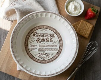 Plato para tarta de queso Jeannette de porcelana Royal China vintage, color marrón, 25 cm (10 pulgadas), estilo rústico Grandmacore.