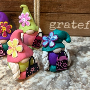 Girl Gnomes with purses, Polymer Clay Gnome
