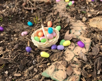 12 Tiny Fairy Garden Eggs, Dollhouse Loose Easter eggs,  handmade polymer miniatures