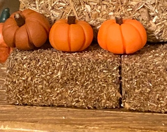 12  Tiny Polymer Clay Pumpkins for a terrarium or fall scene