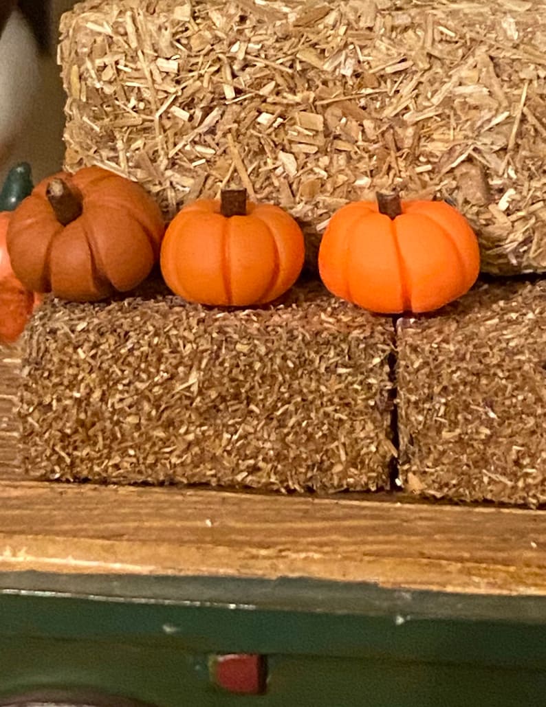 12  Tiny Polymer Clay Pumpkins for a terrarium or fall scene