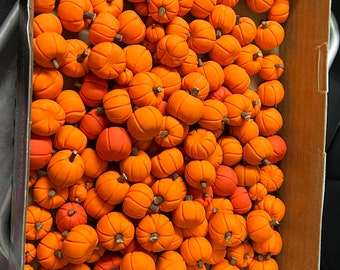 Grab Bag Of 10 Polymer Clay orange pumpkins