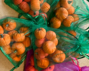 Grab Bag Of 10 Polymer Clay orange pumpkins